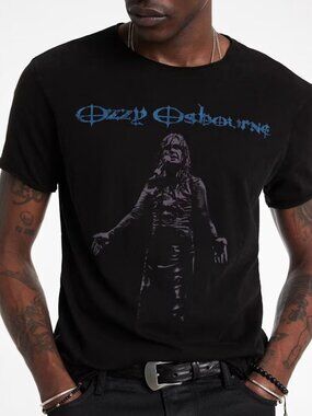NWT MEN´S JOHN VARVATOS OZZY OSBOURNE DISTRESSED BLACK TSHIRT